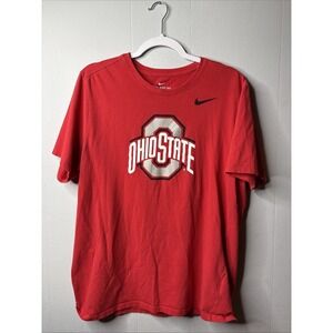 Nike‎ Red Graphic Tee Short Sleeve Ohio State Dri-FIT Mens T-Shirt XLarge